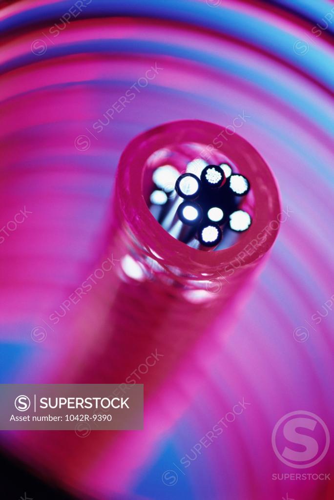 Stock Photo: 1042R-9390 Close-up of fiber optic cables