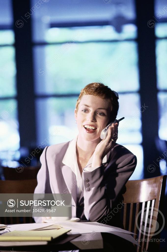 Stock Photo: 1042R-9567 Businesswoman talking on a mobile phone