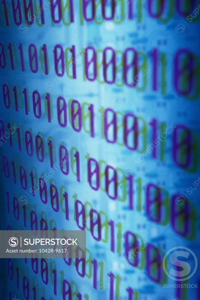 Stock Photo: 1042R-9617 Close-up of binary code