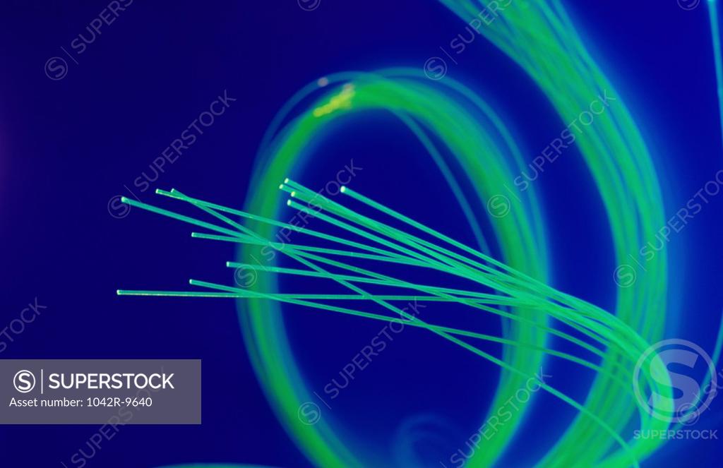Stock Photo: 1042R-9640 Close-up of fiber optic cables