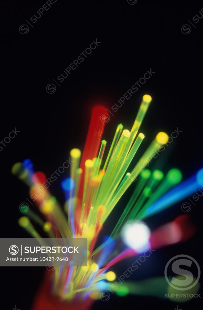 Stock Photo: 1042R-9648 Close-up of fiber optic cables
