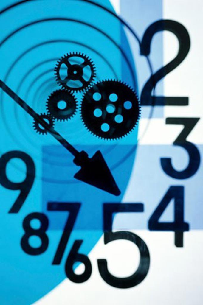 Numbers with gears and arrow