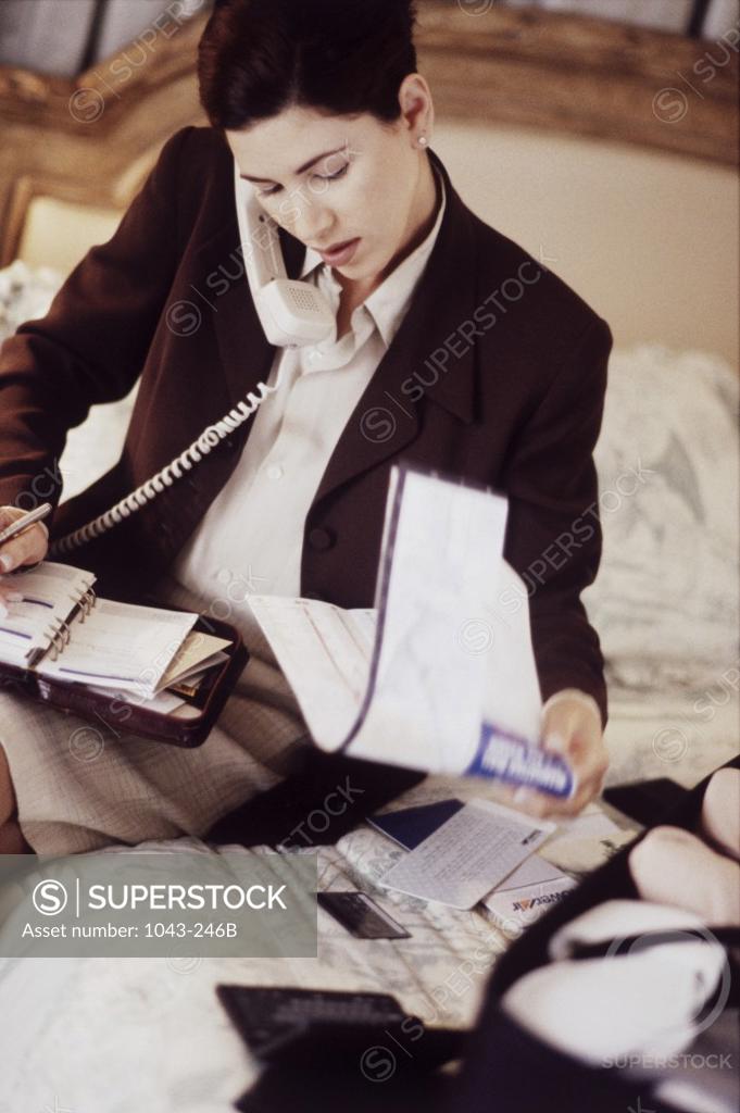 Stock Photo: 1043-246B Young businesswoman talking on a telephone