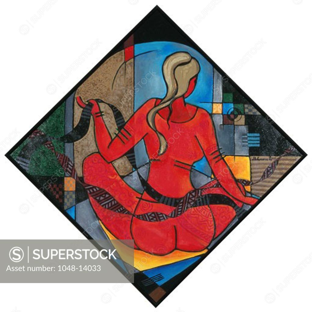 Stock Photo: 1048-14033 Rhythmic Repose II Bharati Chaudhuri (b.1951 Indian) Acrylic on canvas