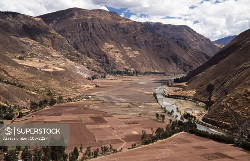 High angle view of a valley, Urubamba Valley, Peru