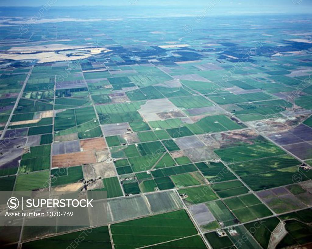 Stock Photo: 1070-769 Aerial view of a landscape, Sacramento Valley, California, USA