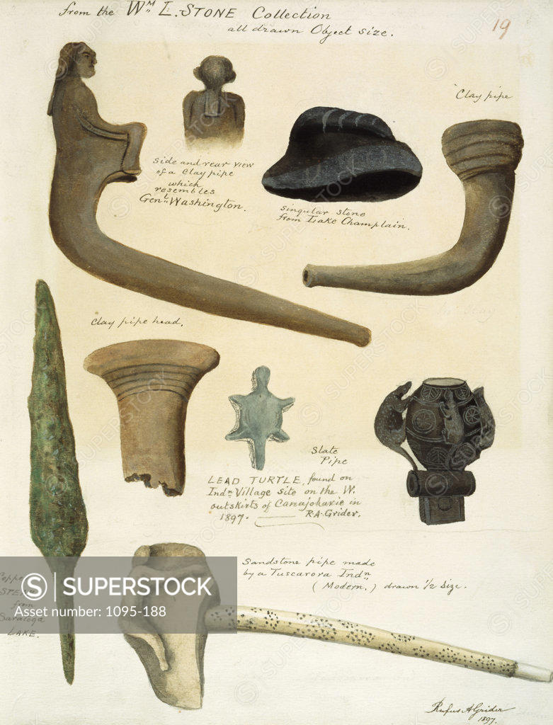 Stock Photo: 1095-188 Images Of Pipes And Weapons From The Wm L. Stone Collection Rufus Alexander Grider (1817-1900) Newberry Library, Chicago, Illinois, USA 