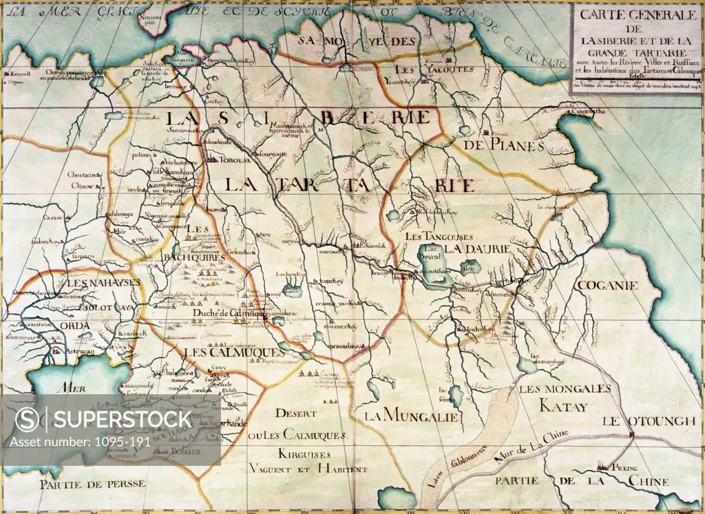 Carte Generale De La Siberie Et De La From "Grande Tertarie" Maps(- ) Newberry Library, Chicago, Illinois, USA 