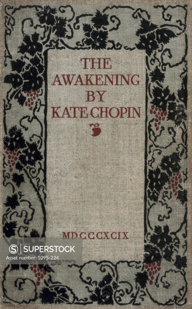 Stock Photo: 1095-224 The Awakening - Book Cover From "The Awakening" By Kate Chopin Kate Chopin (American) Newberry Library, Chicago, Illinois, USA