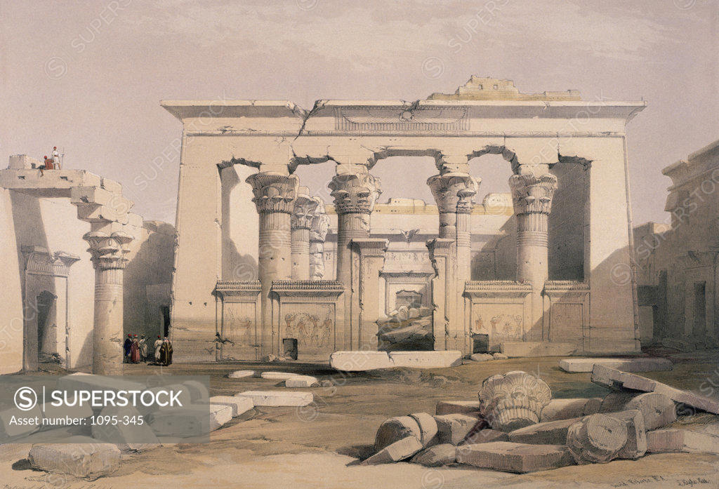 Stock Photo: 1095-345 Portico Of The Temple Of Kalabshe, Nubia From "Egypt And Nubia" 1846-49 David Roberts (1796-1864 Scottish) Newberry Library, Chicago, Illinois, USA
