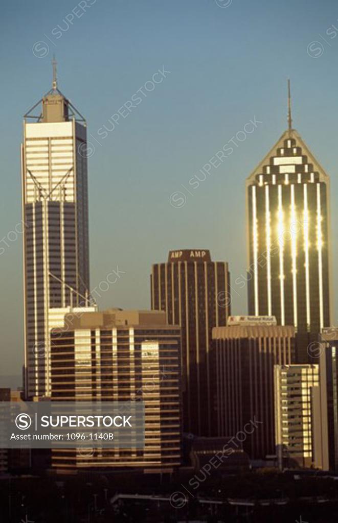 Stock Photo: 1096-1140B Skyscrapers in the city, Perth, Australia