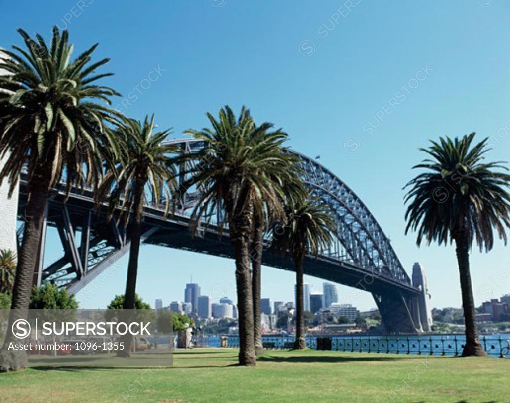 Stock Photo: 1096-1355 Low angle view of a bridge, Sydney Harbor Bridge, Sydney, New South Wales, Australia