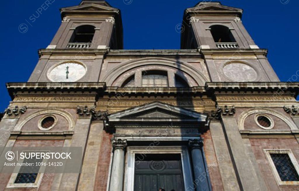 Stock Photo: 1096-1412D Low angle view of a church, Trinita dei Monti, Rome, Italy