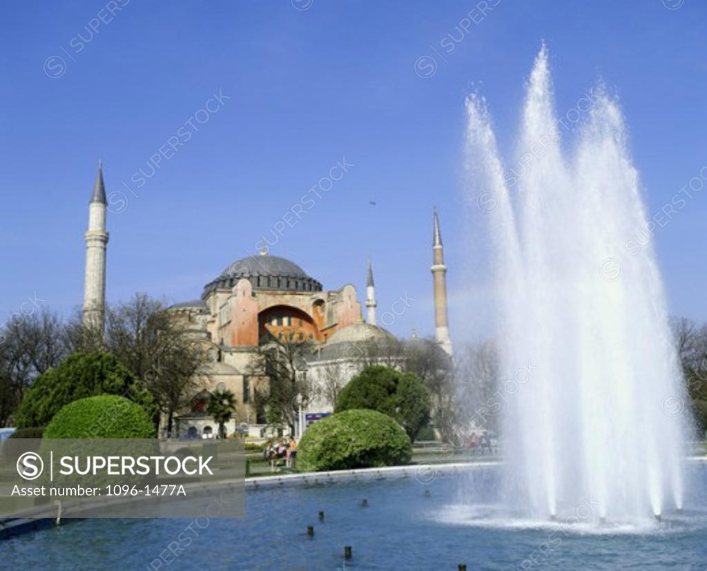 Stock Photo: 1096-1477A Water fountain in front of Hagia Sophia, Istanbul, Turkey