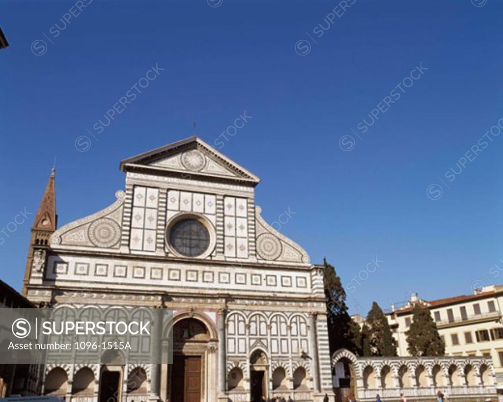 Stock Photo: 1096-1515A Facade of a church, Santa Maria Novella, Florence, Italy