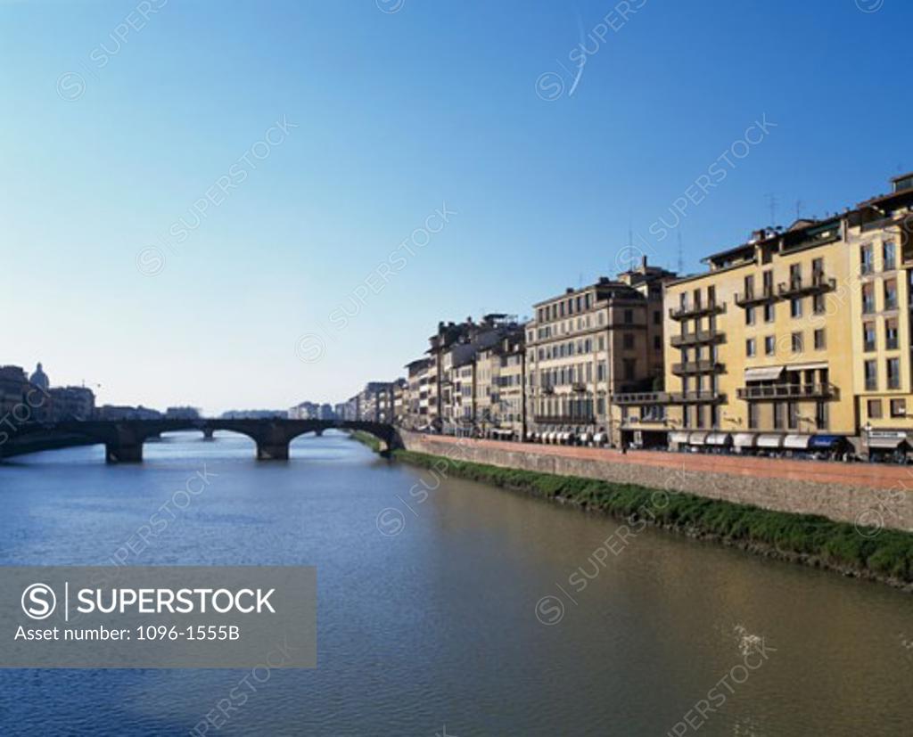 Stock Photo: 1096-1555B Buildings on the waterfront, Florence, Italy
