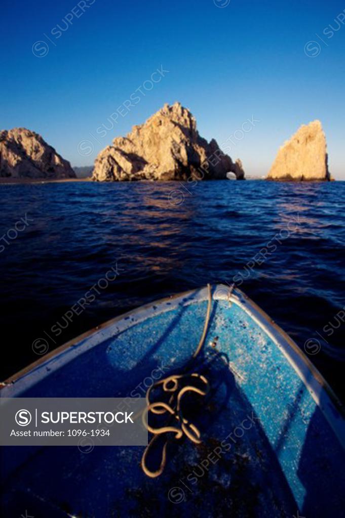 Stock Photo: 1096-1934 Boat floating on water, Cabo San Lucas, Mexico