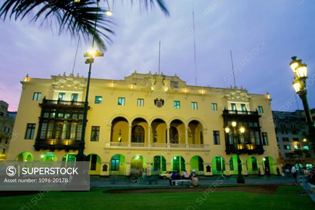 Stock Photo: 1096-2017B Facade of City Hall, Lima, Peru