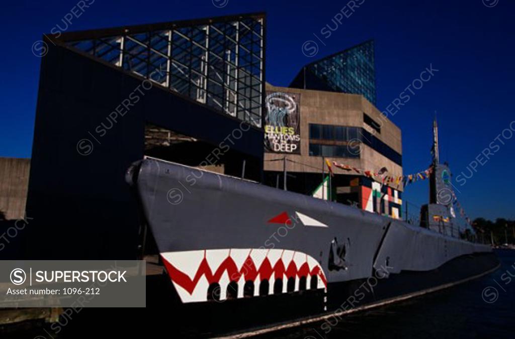 Stock Photo: 1096-212 Submarine at a museum, USS Torsk SS-423, Baltimore Maritime Museum, Baltimore, Maryland, USA