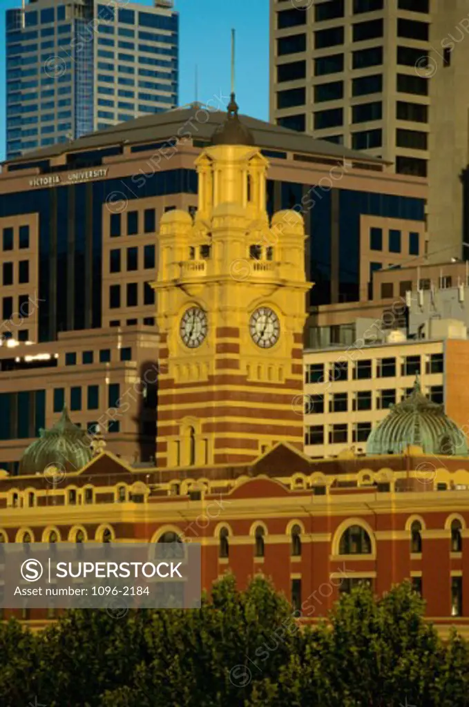 Low angle view of the clock tower, Melbourne, Australia