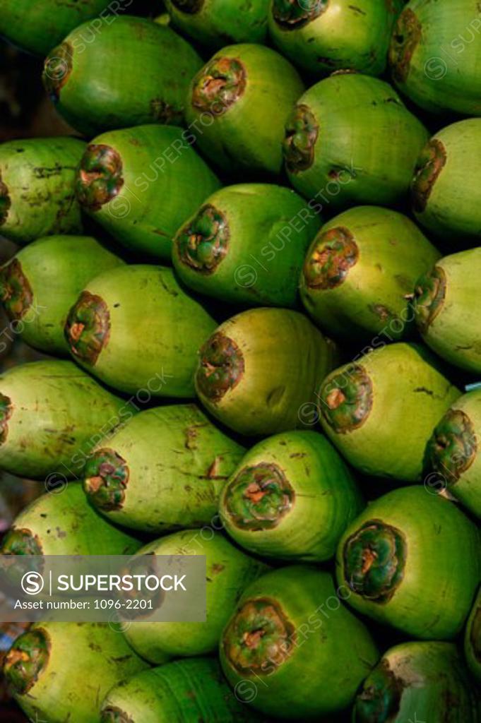 Stock Photo: 1096-2201 Close-up of a heap of coconuts