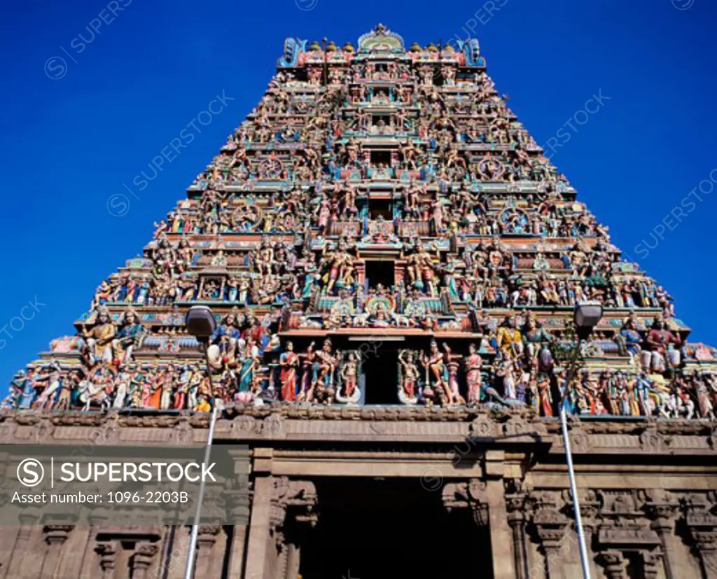 Carving on Sri Meenakshi Hindu Temple, Chennai, Tamil Nadu, India