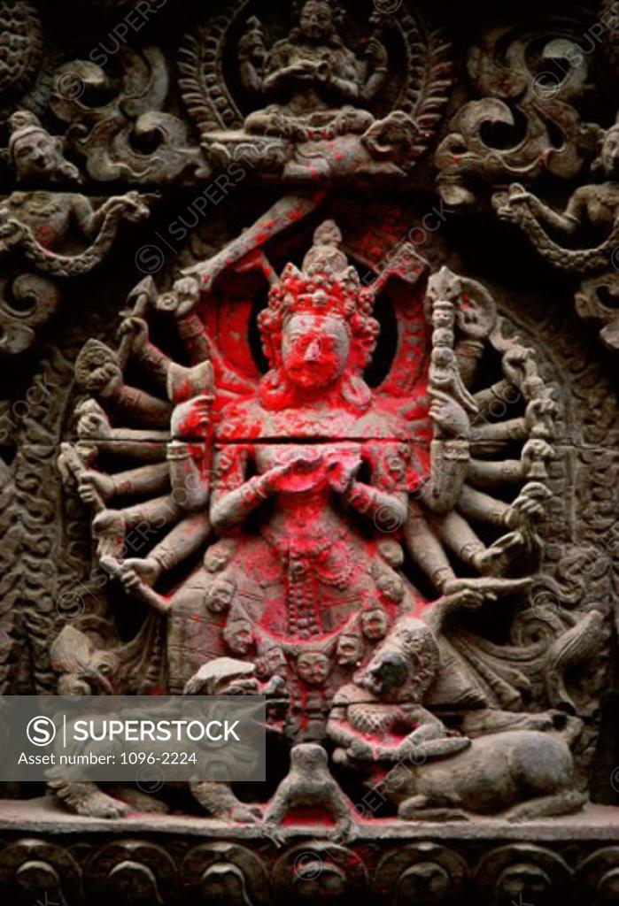 Stock Photo: 1096-2224 Statue of a goddess, Kathmandu, Nepal