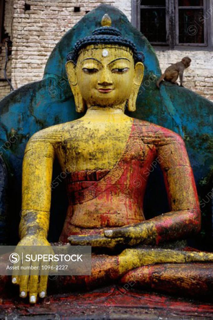 Stock Photo: 1096-2227 Statue of Buddha, Kathmandu, Nepal