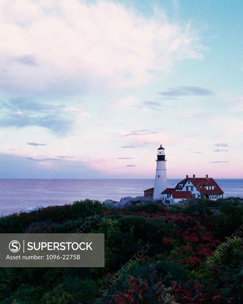 Stock Photo: 1096-2275B Portland Head Lighthouse Cape Elizabeth Maine USA
