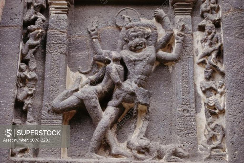 Stock Photo: 1096-2283 Carvings on a wall, India