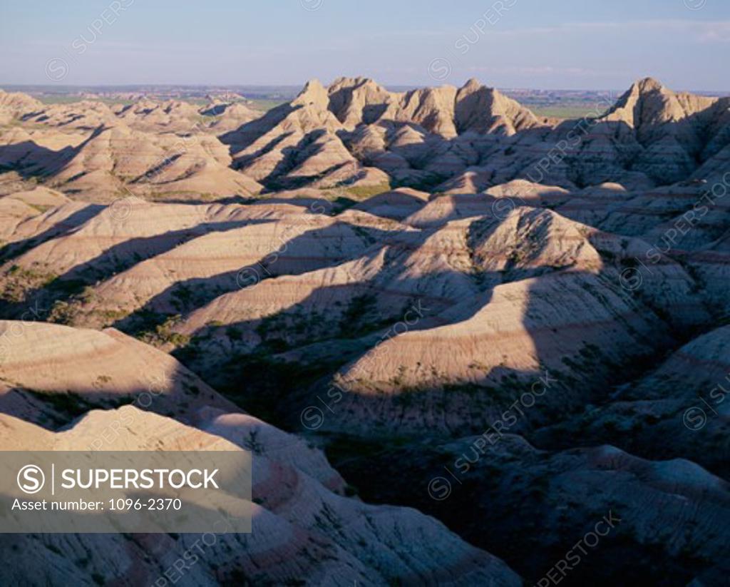 Stock Photo: 1096-2370 Rock formations, Badlands National Park, South Dakota, USA