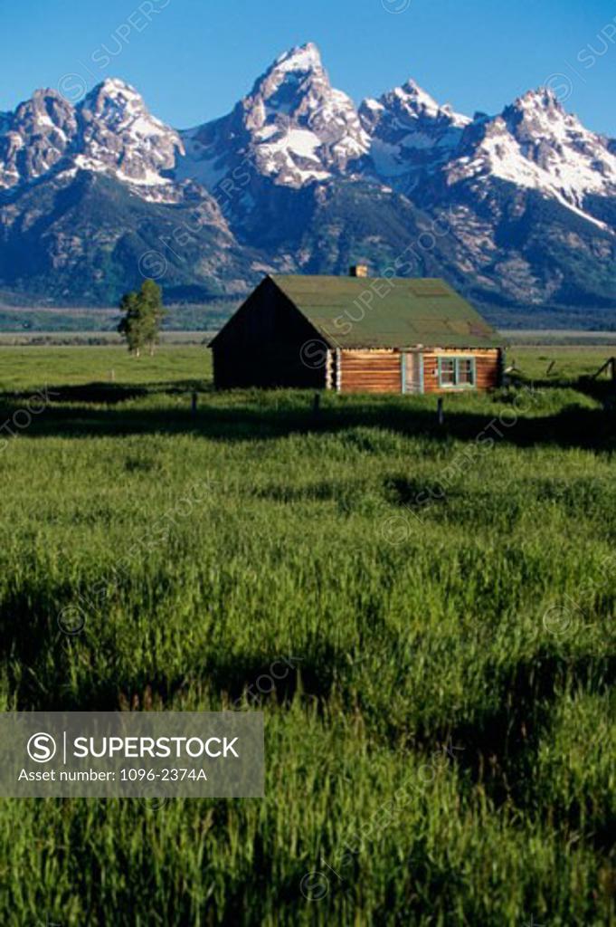 Stock Photo: 1096-2374A Snowcapped mountains, Grand Teton National Park, Wyoming, USA