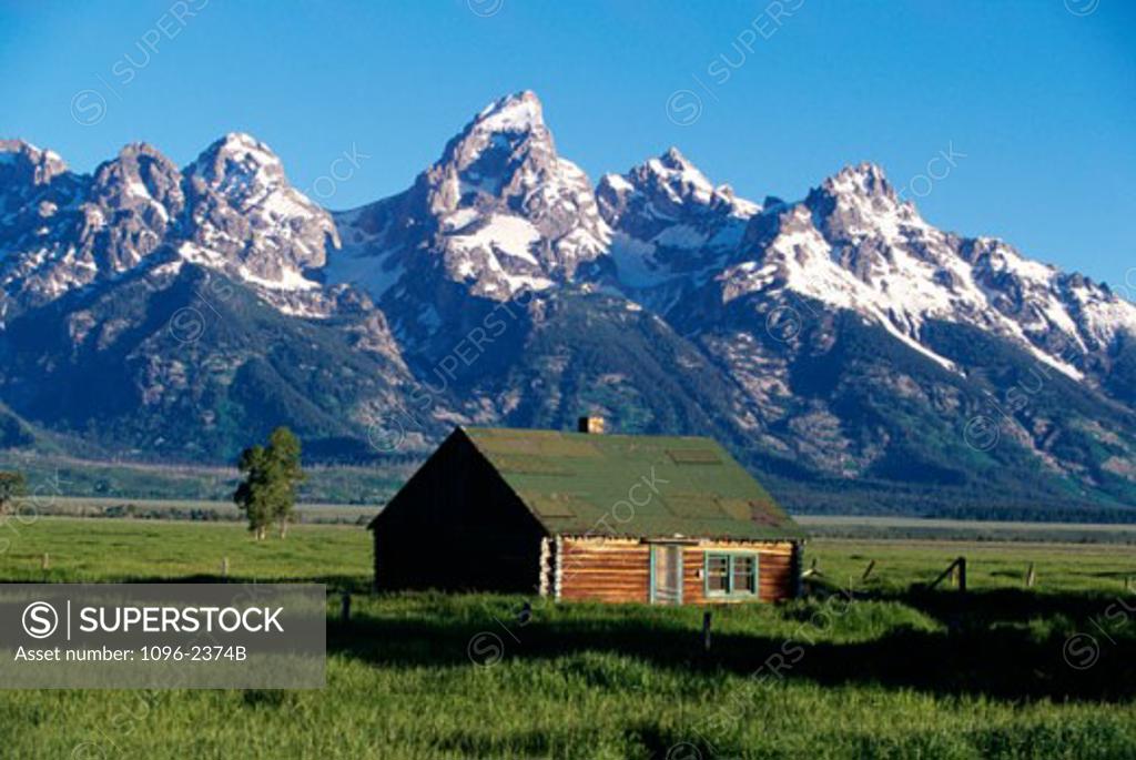 Stock Photo: 1096-2374B Snowcapped mountains, Grand Teton National Park, Wyoming, USA