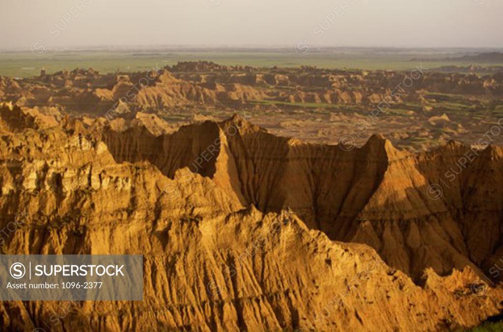 Stock Photo: 1096-2377 Rock formations, Badlands National Park, South Dakota, USA