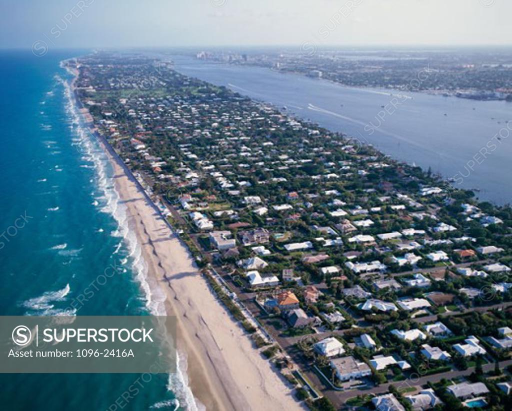 Stock Photo: 1096-2416A Aerial view of Palm Beach, Florida, USA