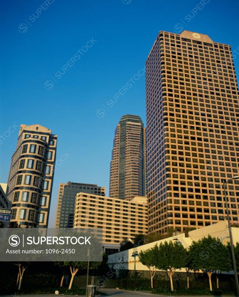 Stock Photo: 1096-2450 Low angle view of buildings in a city, Los Angeles, California, USA