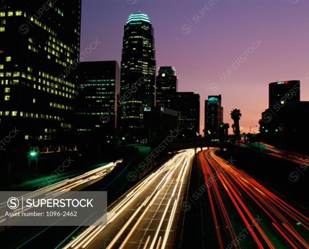 Stock Photo: 1096-2462 Buildings in a city, Los Angeles, California, USA