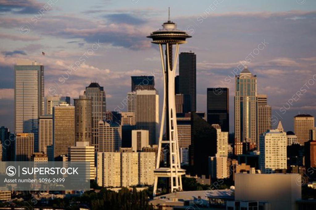 Stock Photo: 1096-2499 Buildings in a city, Seattle, Washington, USA