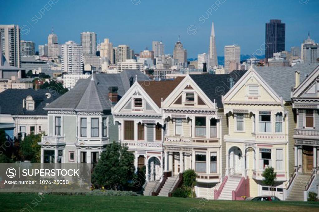 Stock Photo: 1096-2505B Houses in San Francisco, California, USA