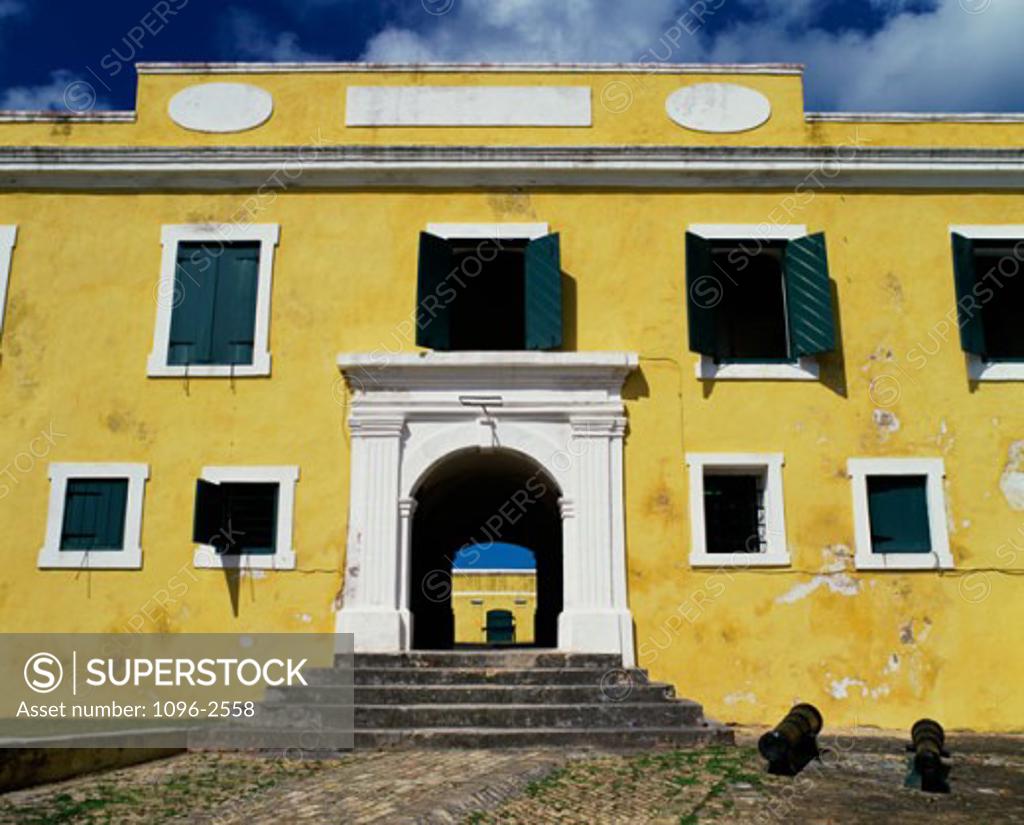 Stock Photo: 1096-2558 Facade of Fort Christiansvaern, Christiansted, St. Croix