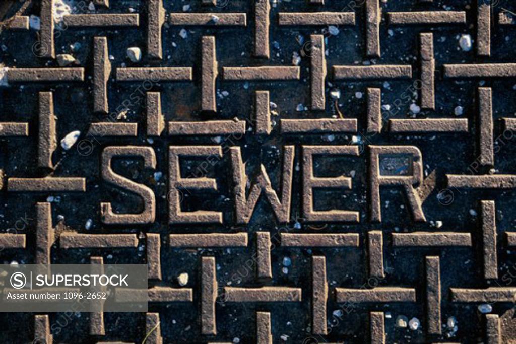 Stock Photo: 1096-2652 Close-up of a manhole cover