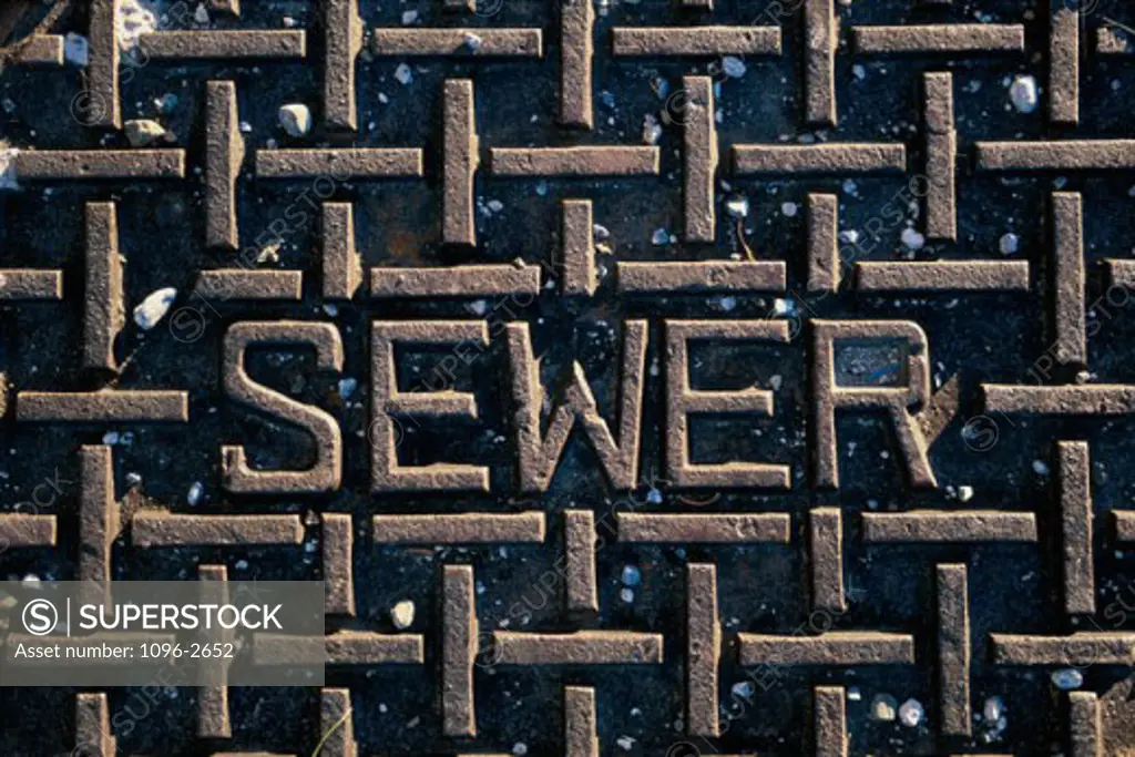 Close-up of a manhole cover