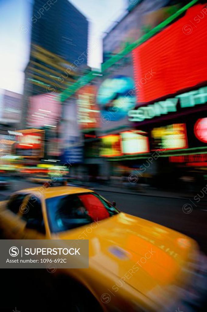 Stock Photo: 1096-692C Traffic on a street, Times Square, Manhattan, New York City, New York, USA