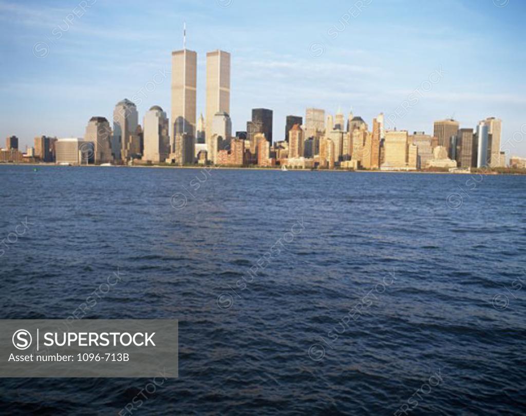 Stock Photo: 1096-713B Skyscrapers on the waterfront, World Trade Center, Manhattan, New York City, New York, USA