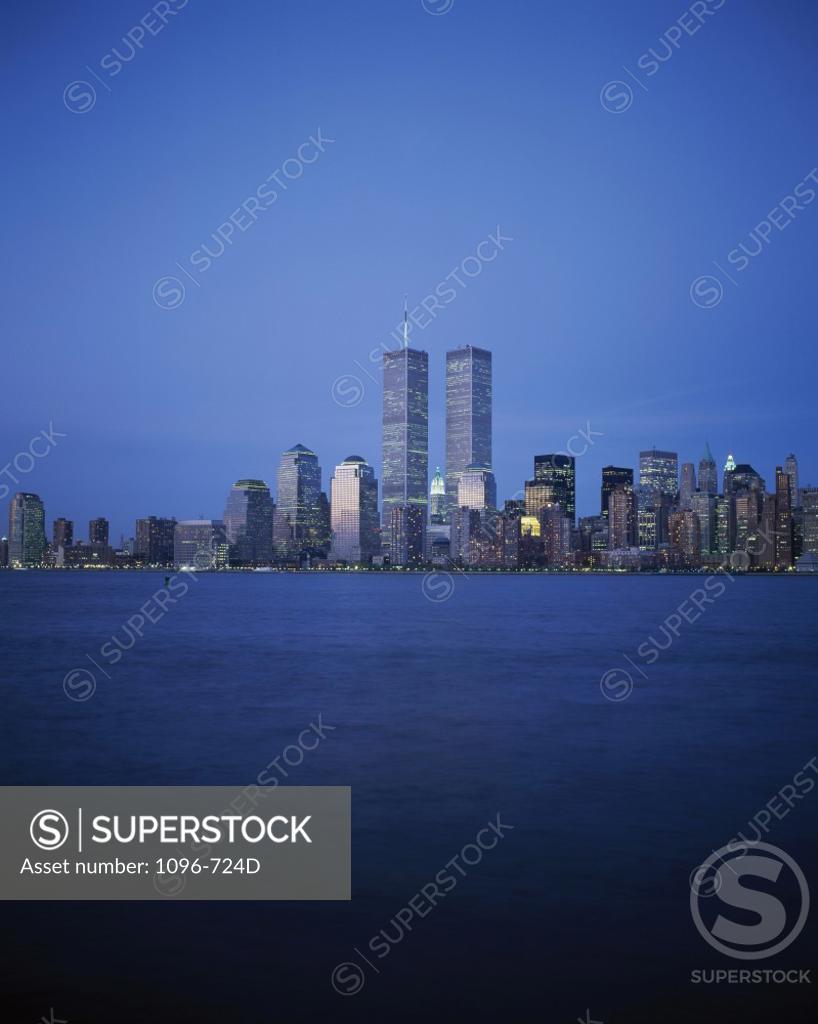 Stock Photo: 1096-724D Skyscrapers on the waterfront, World Trade Center, Manhattan, New York City, New York, USA