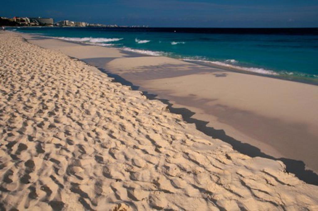 Sand on the beach, Cancun, Mexico