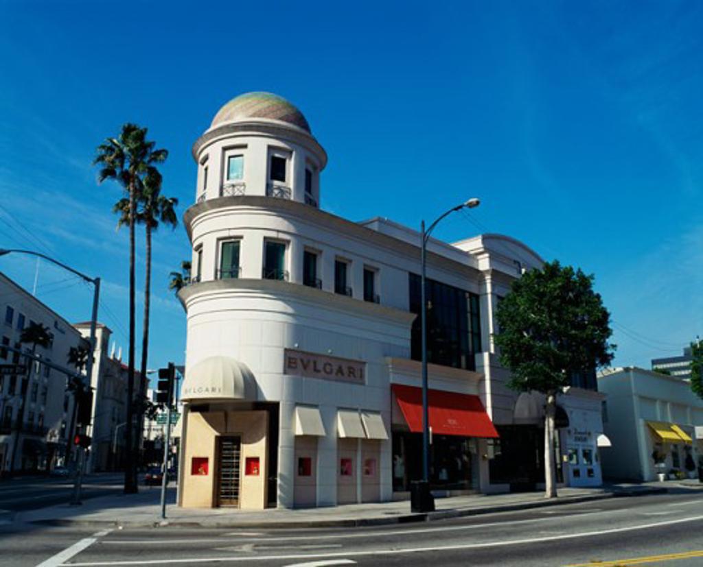 Building on a street corner, Beverly Hills, California, USA