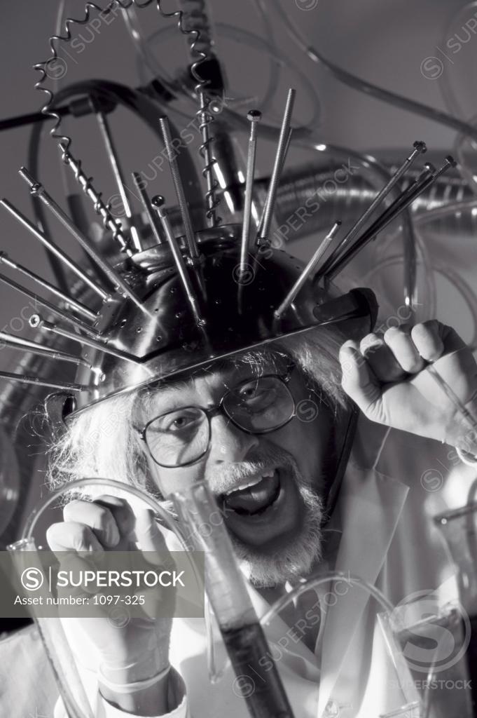 Stock Photo: 1097-325 Portrait of a mad scientist