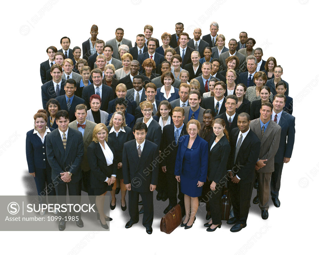 Stock Photo: 1099-1985 High angle view of a group of business executives
