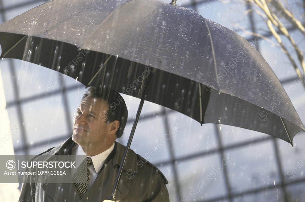 Stock Photo: 1099-3388A Businessman holding an umbrella